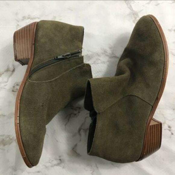 Ecote Shoes - Ecote Green Leather Suede Booties